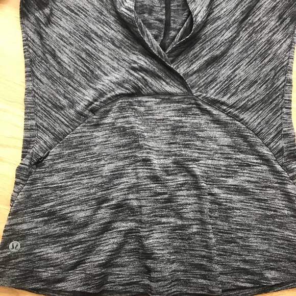 Heather Grey Open-back Turtleneck Lululemon Top - Picture 4 of 5